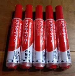 【5本】Pentel Knockle ホワイトボードマーカー 　赤色 — image 1