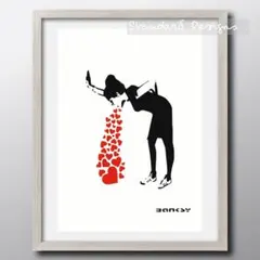 【どれでも3枚1500円】ポスター／バンクシー・love sick(白背景) — image 1