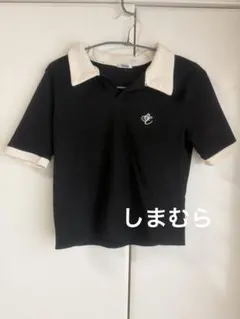 Lutique 半袖 ポロシャツ 黒 白 バイカラー — image 1