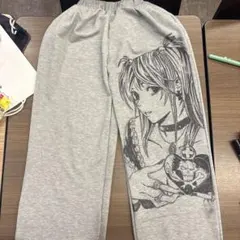 DEATH NOTE 弥海砂 落書き スウェットパンツ グレー — image 1