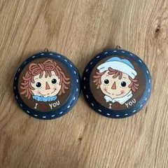 Raggedy Ann & Andy 木製壁掛けプレート 2枚セット — image 1