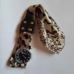スカーフ ウォッチ　豹柄　ジャンク品 — image 1