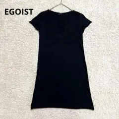 【エゴイスト】EGOIST 刺繍入りチュニック 半袖　ブラック　黒 — image 1