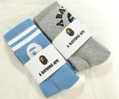 新品未使用　A BATHING APE 　エイプ　靴下 ソックス　桃青2足 — image 1