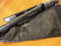 SALONIA ストレートヘアアイロン ブラック 専用ポーチ付き — image 1