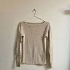 アーバンリサーチ　ボートネック　リブニット　ベージュ — image 1