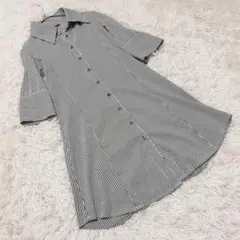 CLUB CLUB CLUB シャツワンピース　ストライプ　グレー　Aライン — image 1