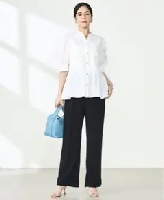 美品♡NOLLEY'S Sophi ペプラムシャツブラウス　ホワイト ワンサイズ — image 1