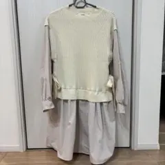 BEAMS HEART リブニット ドッキングプルオーバー — image 1