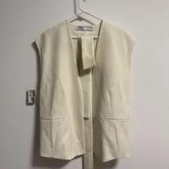 ZARA ノースリーブジャケット ベスト オフホワイト — image 1
