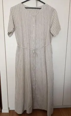 studio CLIP　スタディオクリップ　ストライプワンピース　半袖　ベージュ — image 1