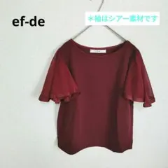 ef-de エフデ 半袖 カットソー バーガンディ ボルドー — image 1