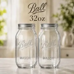 Ball社製　32oz メイソンジャー　クリアー2個 — image 1