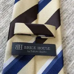 【美品】BRICK HOUSEネクタイ ストライプ 白 ホワイト 韓国 古着 — image 1