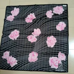 HANAEMORI ハンカチ 花柄 ブラック45.5㌢ — image 1
