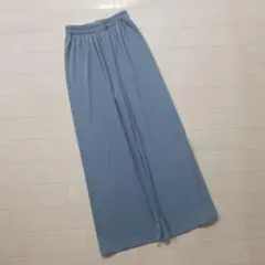 ラズロコバックス リブ編み ライトブルー ガウチョパンツ — image 1