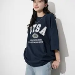 WEGO Tシャツ　半袖　M 紺　ビックシルエット　ユニセックス — image 1