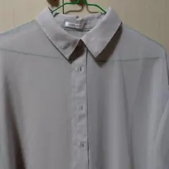 COLZA シフォン 長袖シャツ ライトグレー — image 1