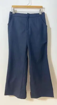 CLAUDIA HILL ピンストライプ ウール セミワイド ユニーク パンツ — image 1