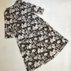 《 ボンサンス 》 ブラック 花柄 ワンピース サイズ36 S相当 総柄 — image 1
