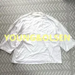 【送料無料】ヤングアンドオルセン Tシャツ 白　無地　七分袖　薄手 — image 1