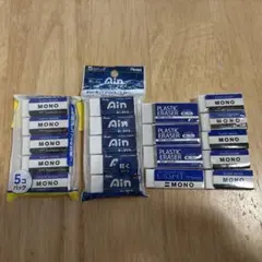 Tombow MONO Pentel Ain 消しゴム まとめ売り　新品19個 — image 1