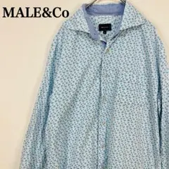MALE&Co 水色小花柄 柔らかコットン長袖シャツ — image 1