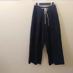 ブラック ロープ紐デザイン ウエストゴム — image 1
