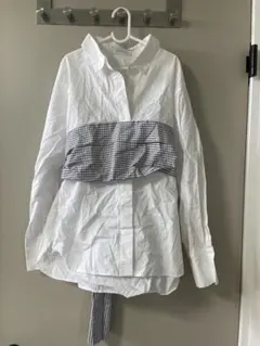 SIMPLICITÉ ホワイト チェック柄 長袖シャツ — image 1