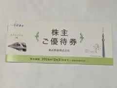 東武鉄道 株主ご優待券 1冊 — image 1