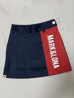 MARK&LONA プリーツスカート 36 (S) レッド×ネイビー — image 1