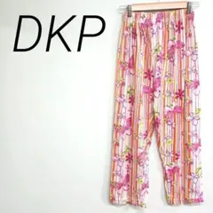 DKP 花柄ストライプカジュアルパンツ　XL 綿100% 伸縮性　☆2738 — image 1