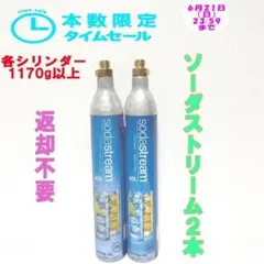 本数限定セール！3-65758_ソーダストリームシリンダー2本 — image 1