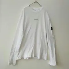 【美品】カルバンクライン ワッフル 長袖Tシャツ 白 L ロゴパッチ ロンT — image 1