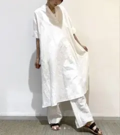 GAP FREE&FLOW リネン ポップオーバー ワンピース — image 1