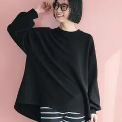 coca エンボス　袖バルーン　トップス　ブラック　S 長袖 — image 1