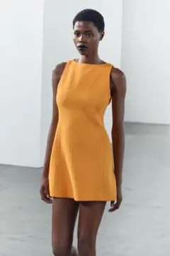 ZARA 完売品 クレープ調生地 ミニワンピース — image 1