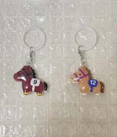 【2点セット】ぱかうまめじるしチャーム ゼッケン9番 ゼッケン12番 — image 1