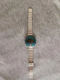 SEIKOデジタル腕時計 シルバー×ティールグリーン メタルバンド — image 1