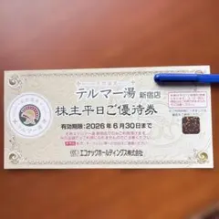 テルマー湯新宿 平日株主優待券 今月末期限 即日発送 — image 1