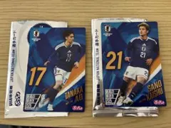 サッカー日本代表 ぷっちょ 選手カード2枚 田中碧 佐野海舟 — image 1