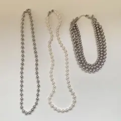 フェイクパールネックレス 3点セット レディース — image 1