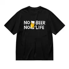 新品NO BEER NO LIFE Tシャツ ブラック男女兼用（S～3XL対応） — image 1