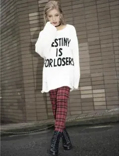 ⭐️EGOIST⭐️メッセージダメージニットトップス(ホワイト) — image 1
