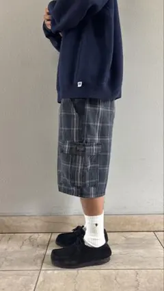 00s〜 baggy check cargo shorts — image 1