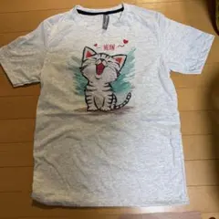 新品⭐️RAKUNA半袖Tシャツ 猫プリント グレー Mサイズ — image 1