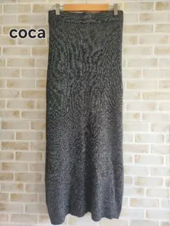 coca コカ　ラメ入りリブニットロングスカート　ブラック　L — image 1