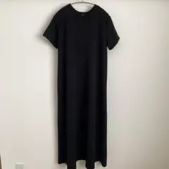 coca エンボス半袖マキシワンピース　ブラック L — image 1