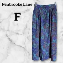 美品✨Penbrooke Lane【F】青系 フレアスカート ペイズリー柄 — image 1