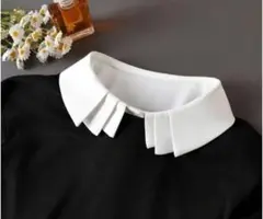【新品】プリーツつけえり　白 — image 1